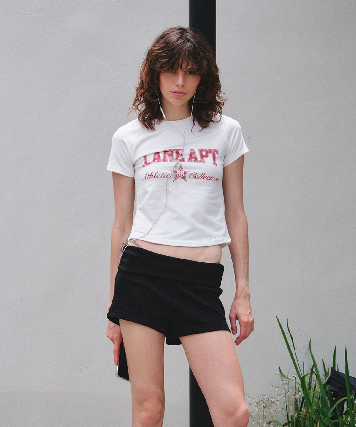 레인 아파트먼트(LANE APARTMENT) WAFFLE FOLDING SHORTS [BLACK]