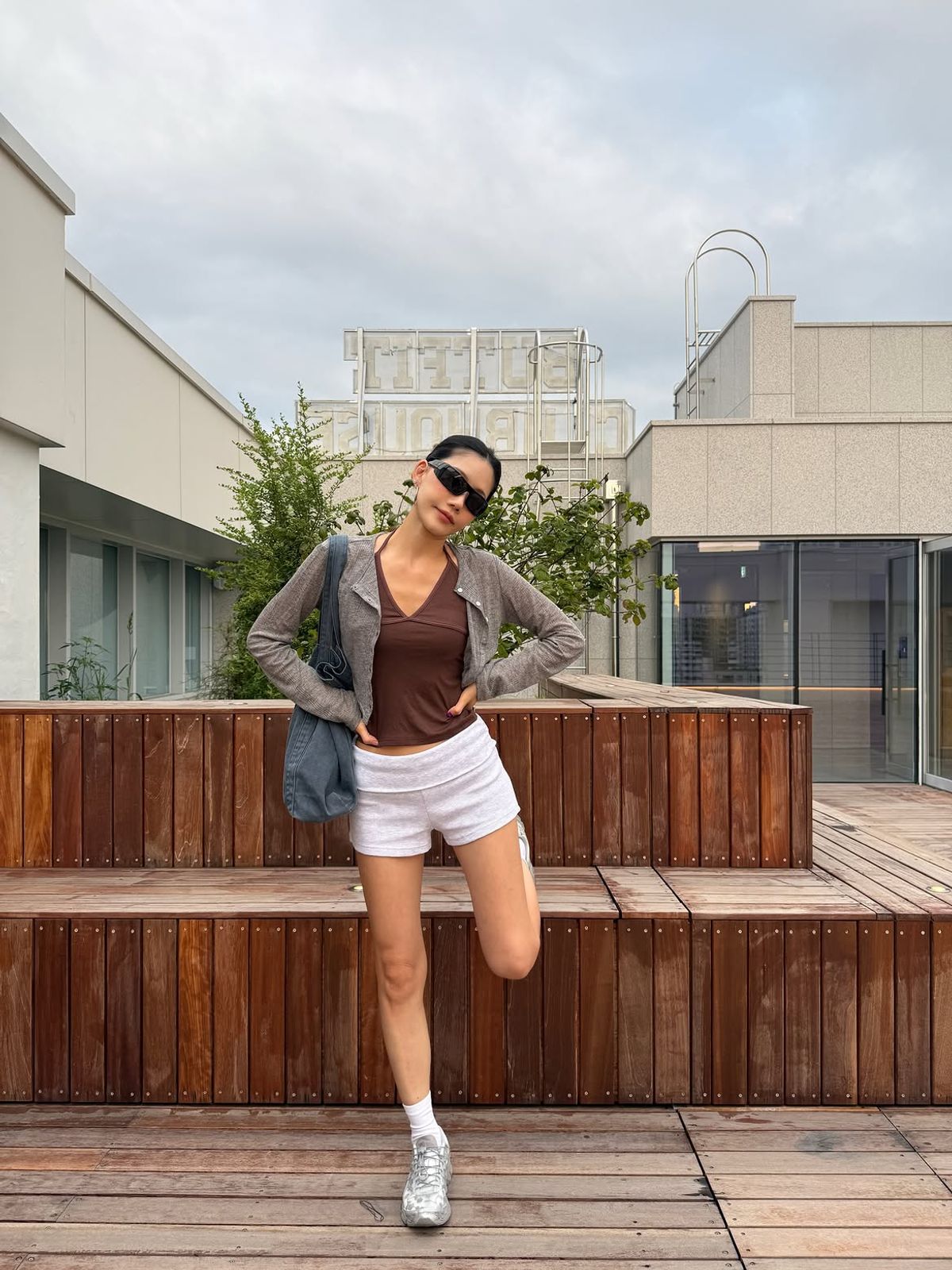 레인 아파트먼트(LANE APARTMENT) WAFFLE FOLDING SHORTS [LIGHT MELANGE GRAY]
