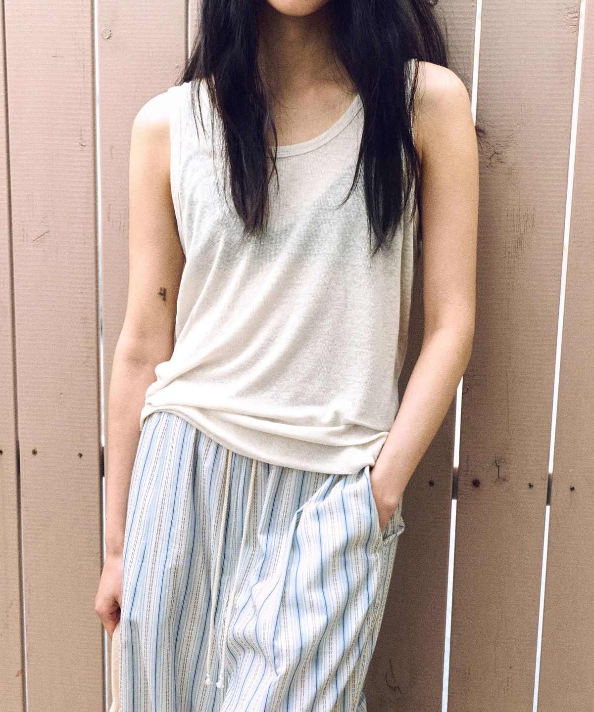 망고매니플리즈(MANGO MANY PLEASE) UNDER LINEN SLEEVELESS_4COLORS