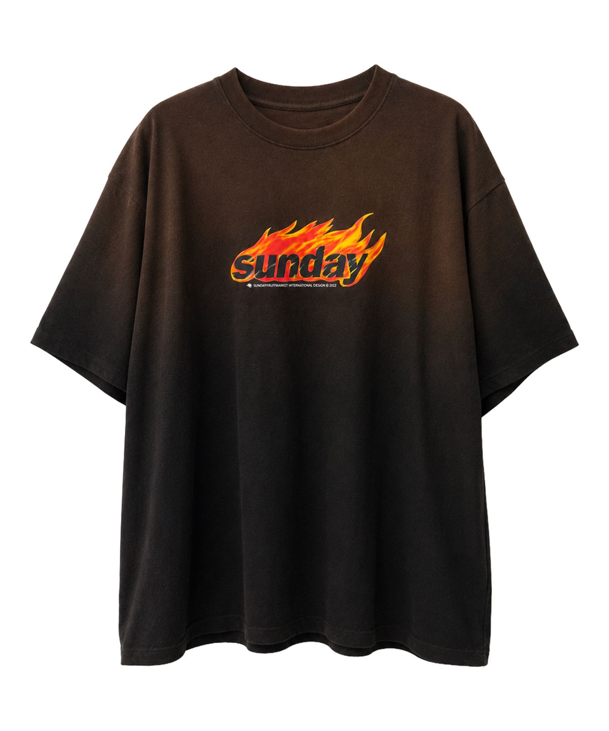 선데이후르츠마켓(SUNDAY FRUIT MARKET) FIRE FADED TEE BLACK