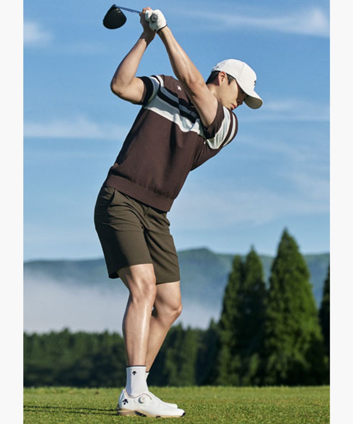 데상트 골프(DESCENTE GOLF) 남성 시어서커 숏팬츠  DR32MFSP71