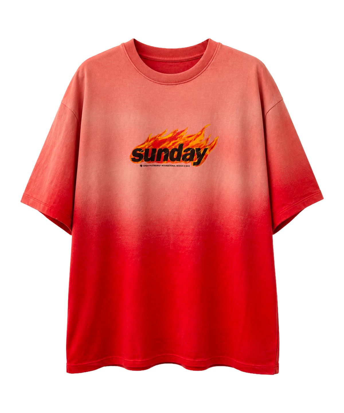 선데이후르츠마켓(SUNDAY FRUIT MARKET) FIRE FADED TEE RED