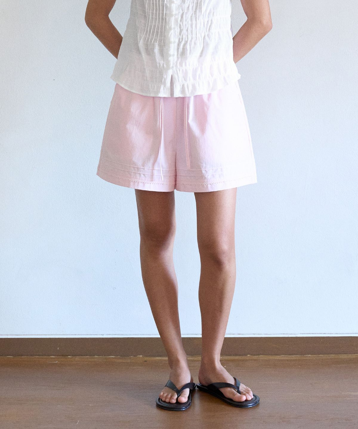 망고매니플리즈(MANGO MANY PLEASE) SORBI BANDING SHORTS_LIGHT PINK