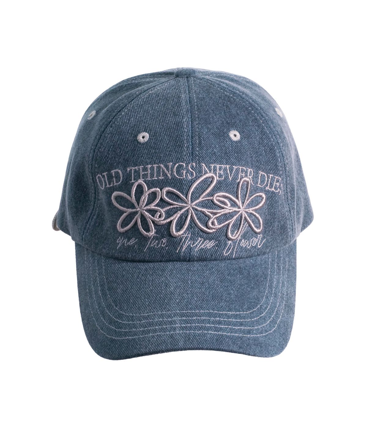온고(ONGO) ONE, TWO, THREE, FLOWER  KNOT CAP  [Dusty Blue]
