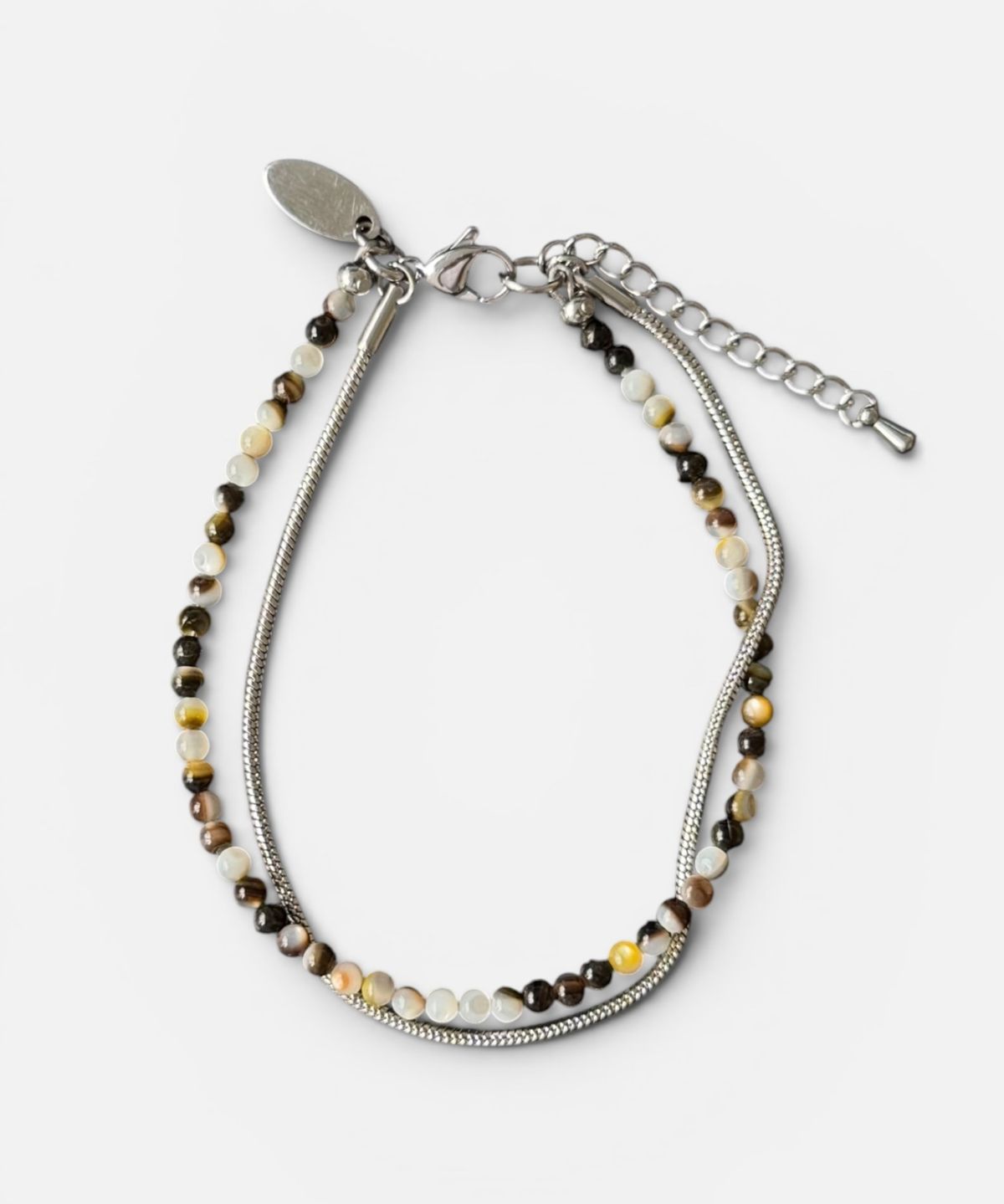 셉텐벌5(SEPTEMBER5) GEMSTONE LAYERED CHAIN BRACELET