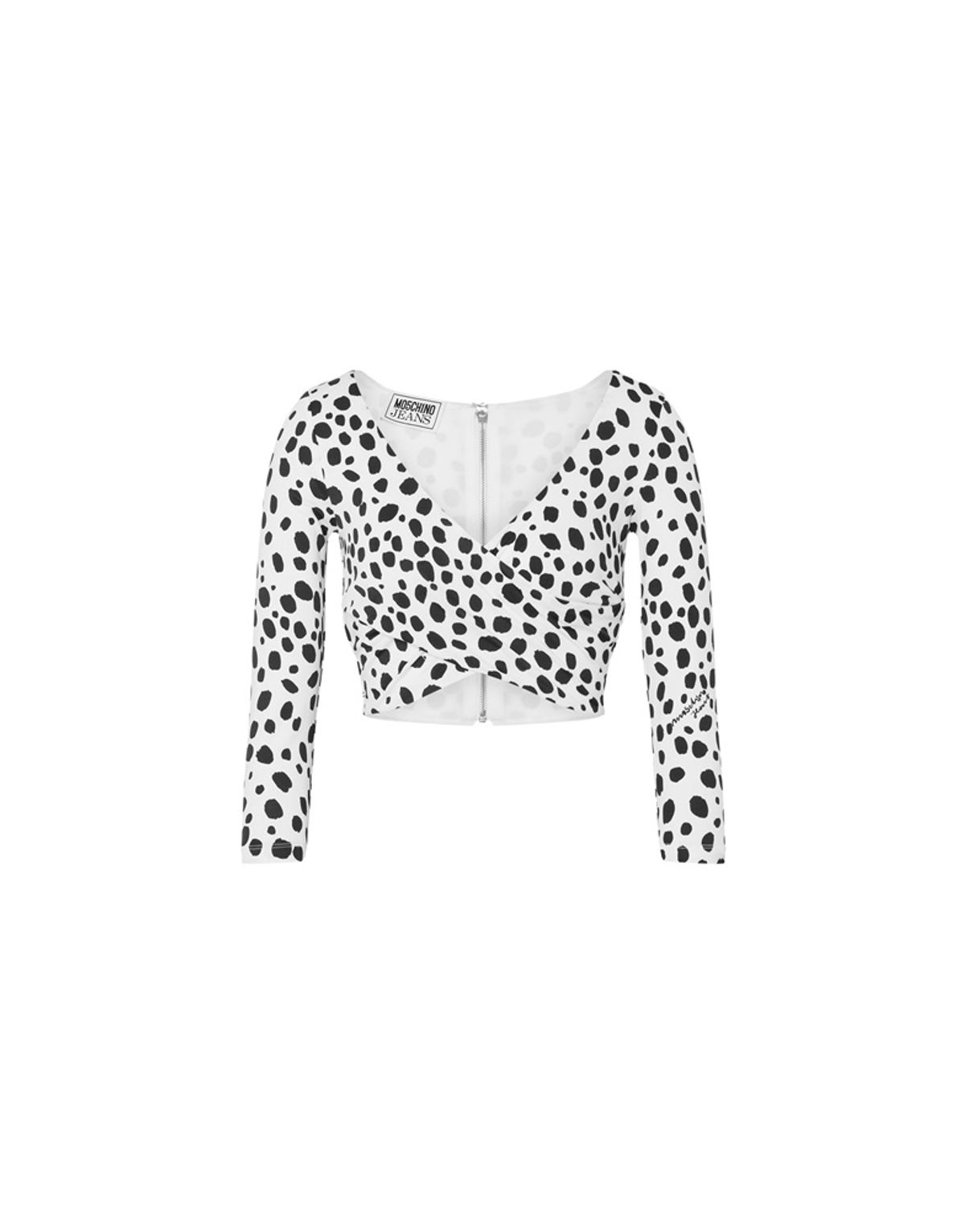 모스키노(MOSCHINO) 레오파드 크롭 랩 티셔츠