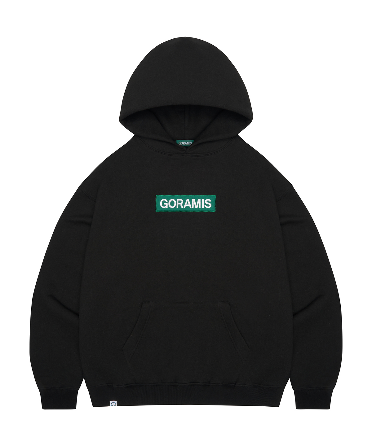 고라미스(GORAMIS) 빅 박스 와펜 기모 후드티 [BLACK]