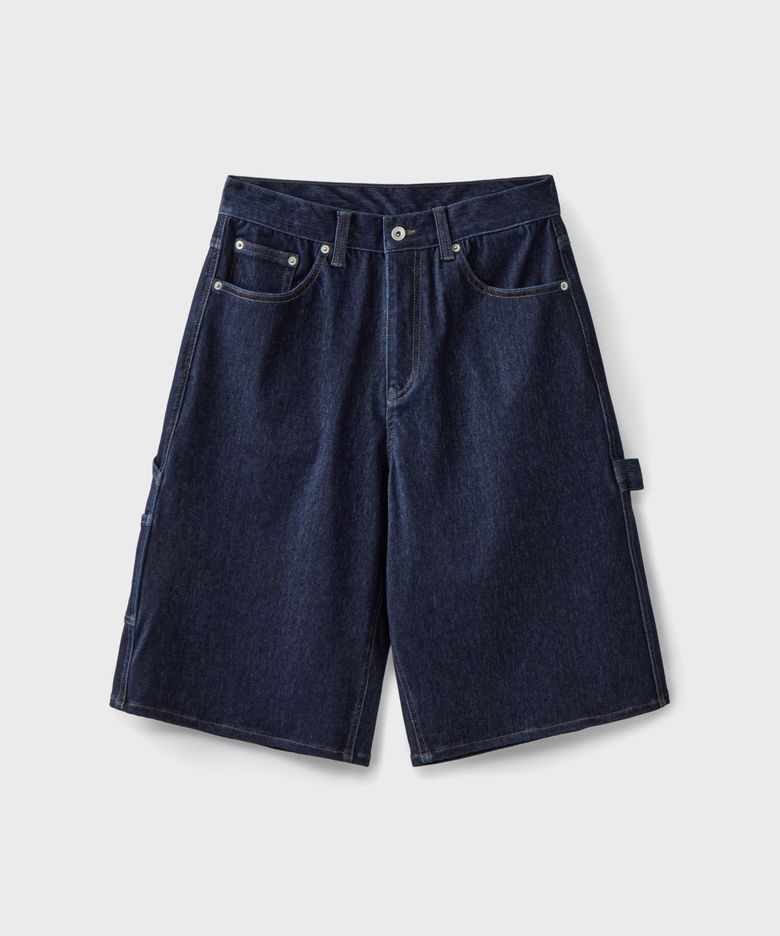 DENIM SWEAT CARPENTER SHORTS [INDIGO]