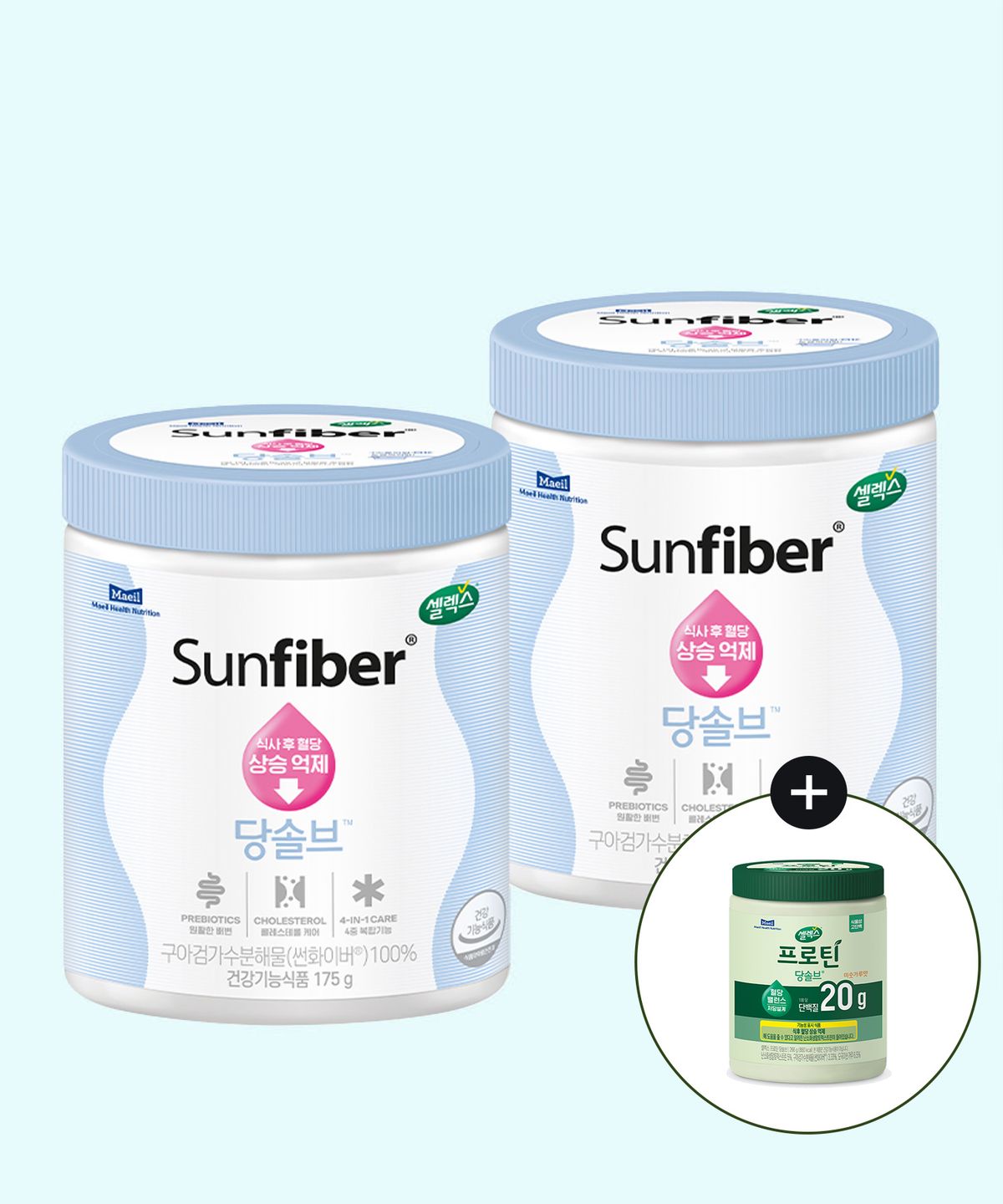 셀렉스(SELEX) 셀렉스 썬화이버 당솔브 혈당케어 175g 2통+당솔브 미숫가루 266G 1통