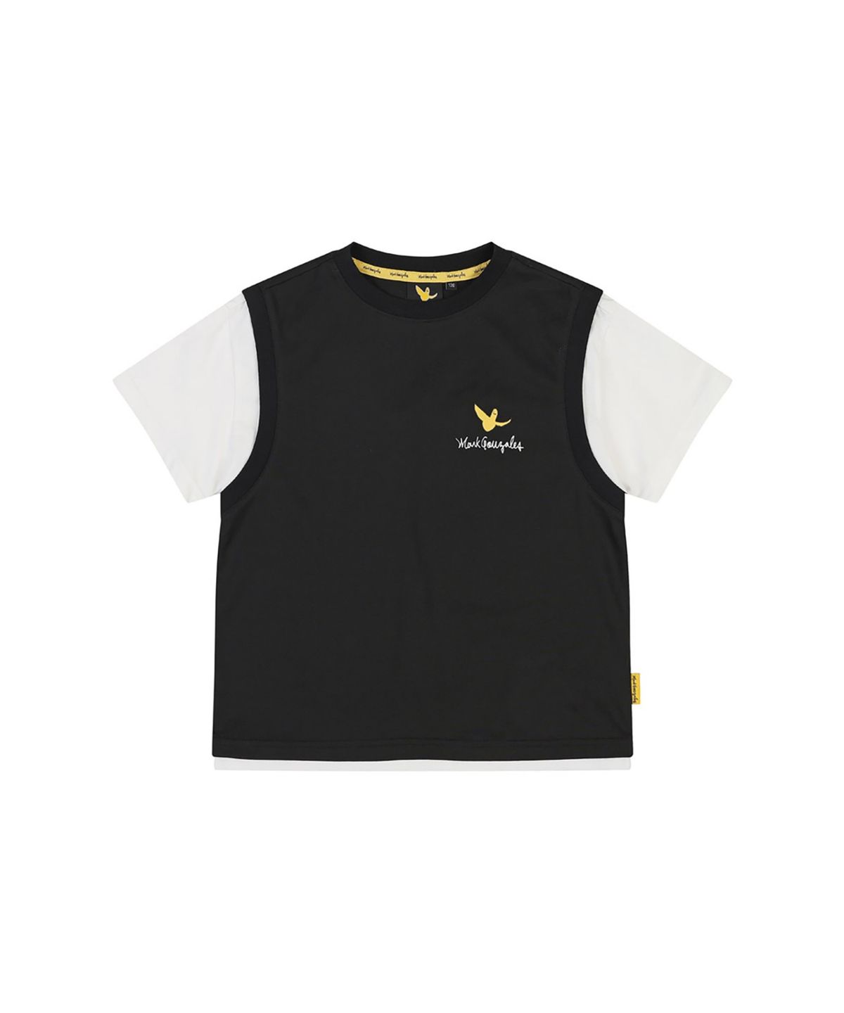 마크곤잘레스 키즈(MARK GONZALES KIDS) 레이어드 콤비 티셔츠_블랙_MG62TS09BK