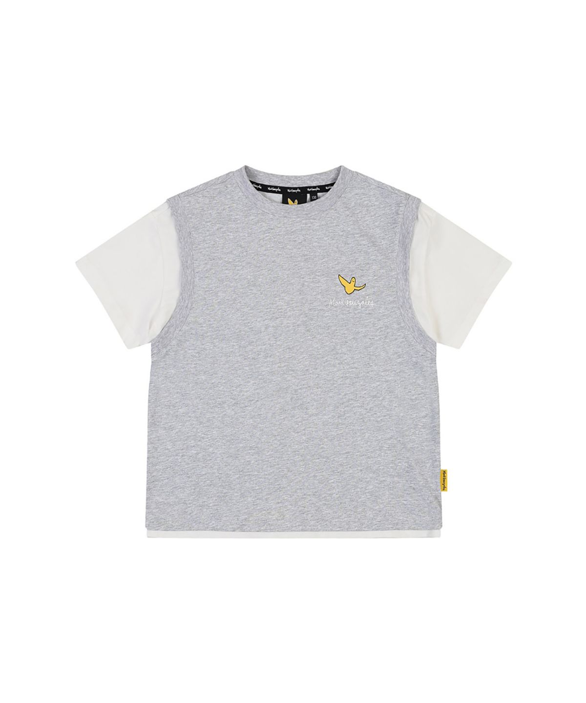 마크곤잘레스 키즈(MARK GONZALES KIDS) 레이어드 콤비 티셔츠_멜란지그레이_MG62TS09GY
