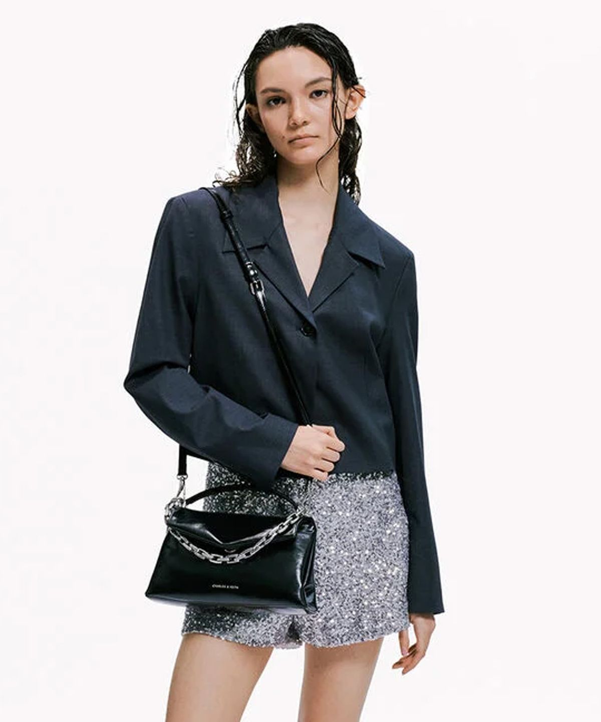 찰스앤키스(CHARLES & KEITH) 안드로메다 청키 체인 탑 핸들 백 2colors CK2-50271476