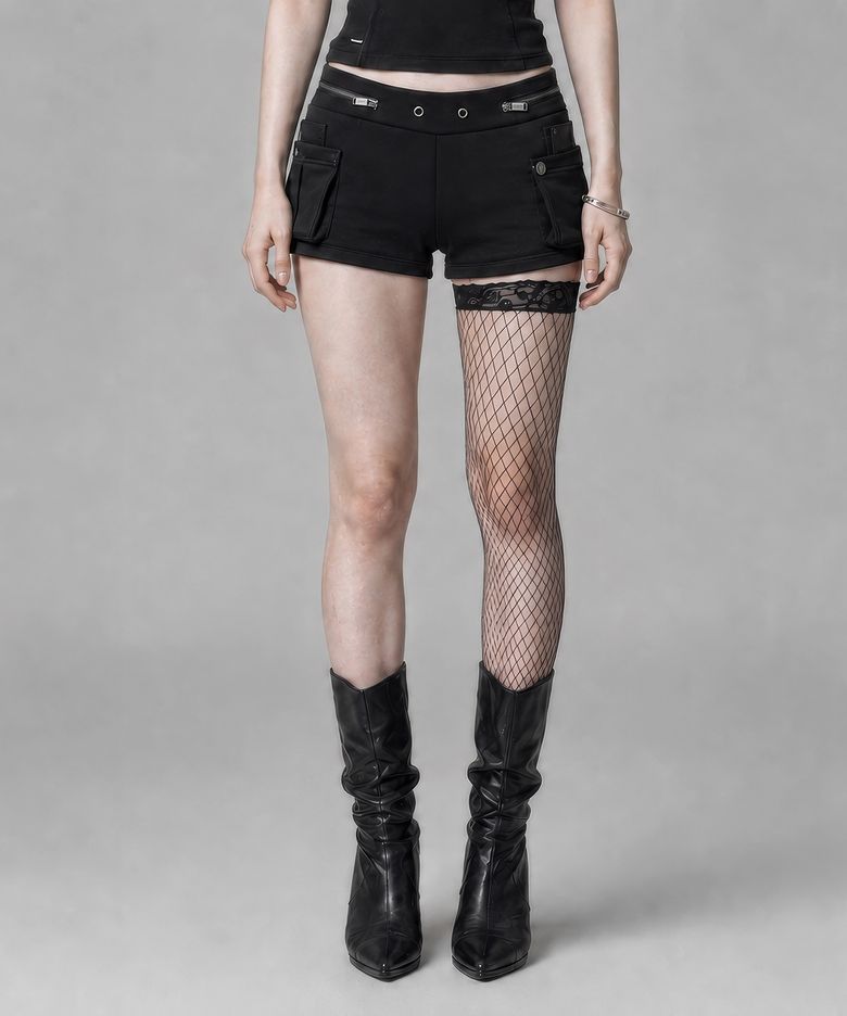 Two Zipper short pants (Black)