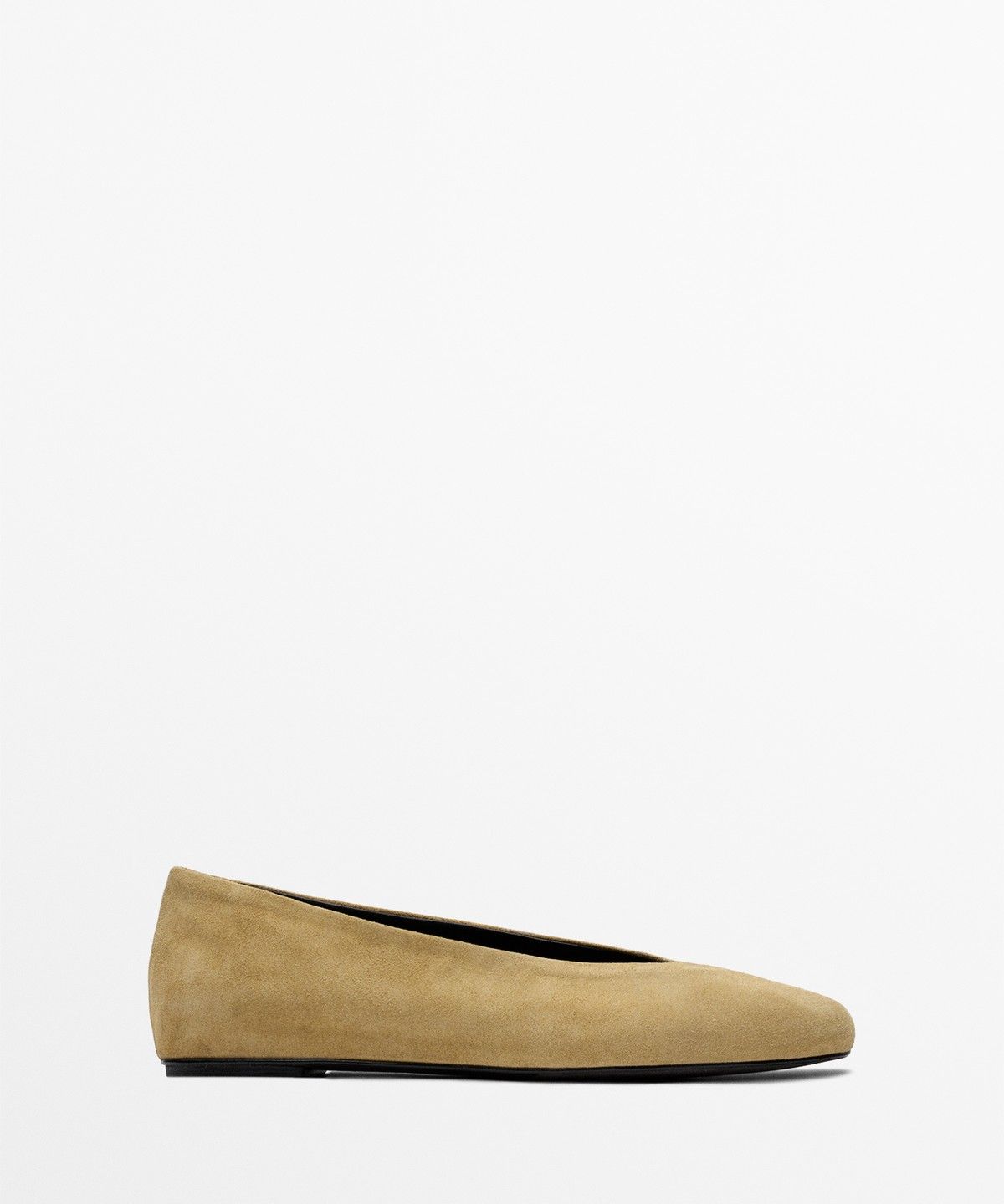 마시모두띠(MASSIMO DUTTI) 스플릿 스웨이드 발레리나