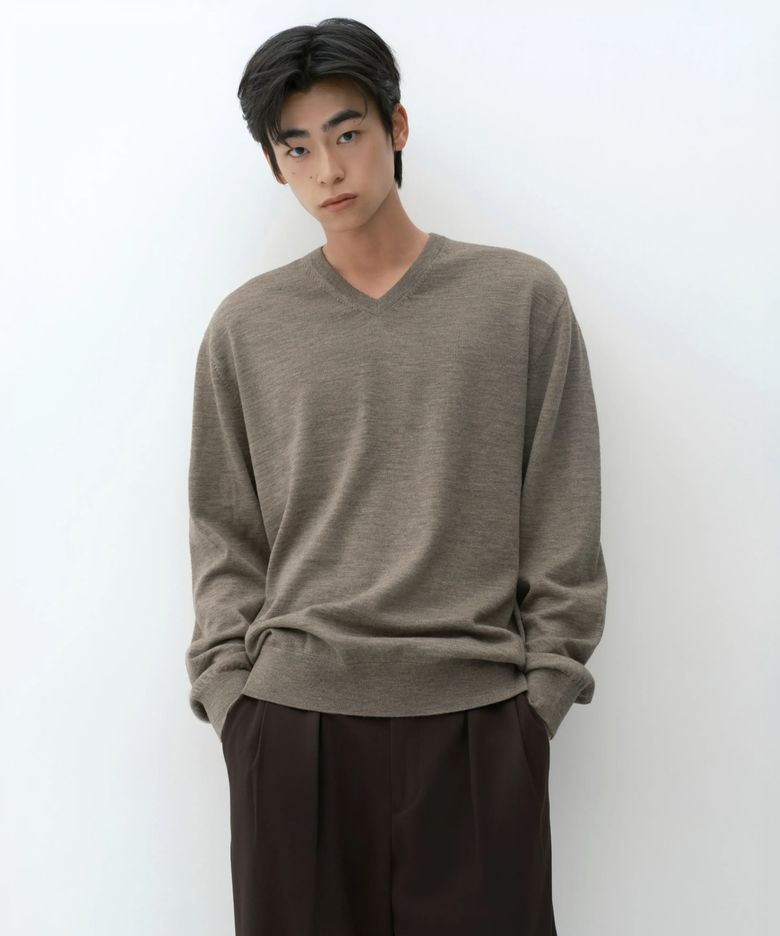 [26FW 신상] 메리노 울 파인게이지 브이 넥 니트 [토프]