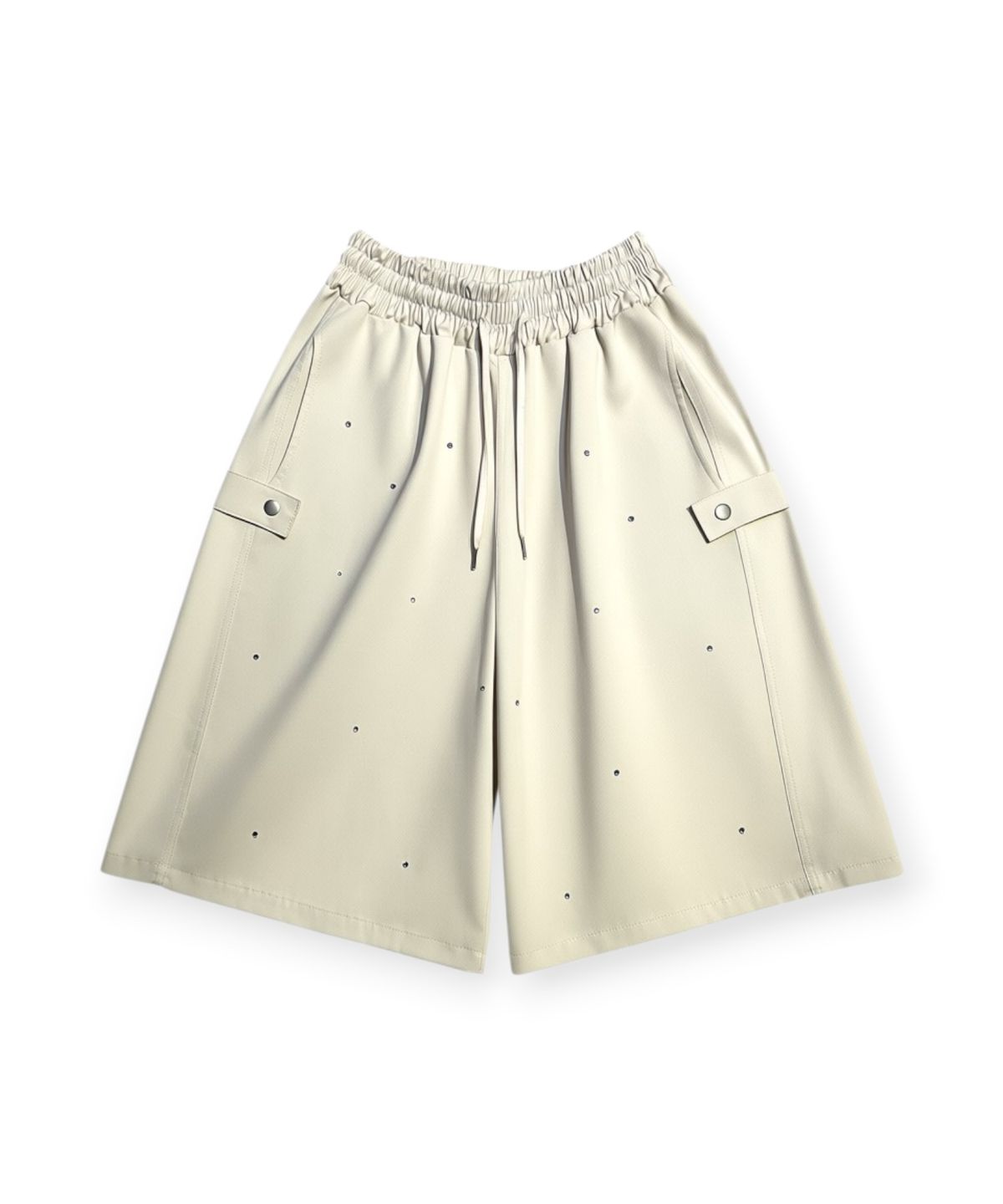 본슬리피(BORN SLIPPY) Essential Crystal Stud Bermuda Shorts (Ivory)