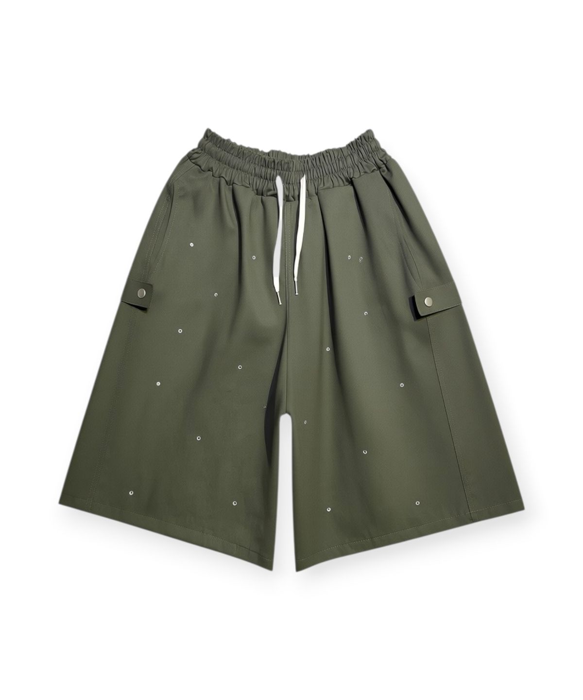 본슬리피(BORN SLIPPY) Essential Crystal Stud Bermuda Shorts (Khaki)
