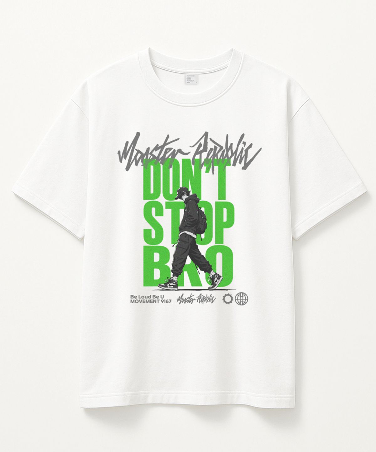 몬스터리퍼블릭(MONSTER REPUBLIC) 돈스탑브로 라이트그린 티셔츠 화이트_9167