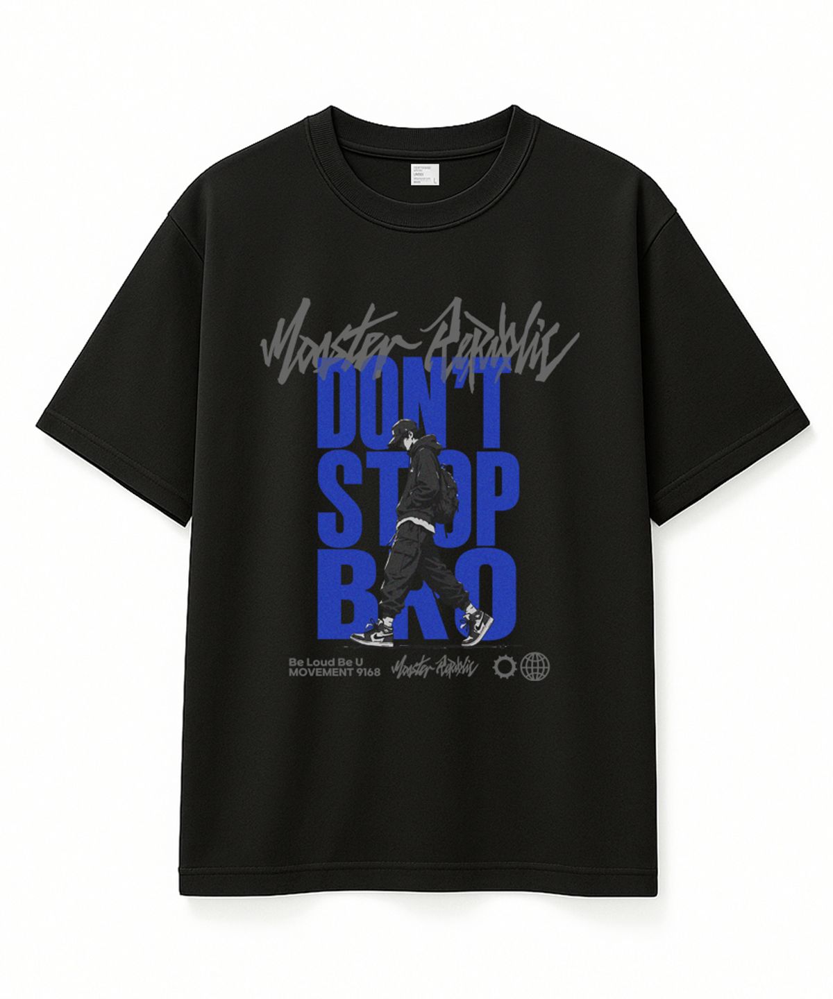 몬스터리퍼블릭(MONSTER REPUBLIC) 돈스탑브로 블루 티셔츠 블랙_9168