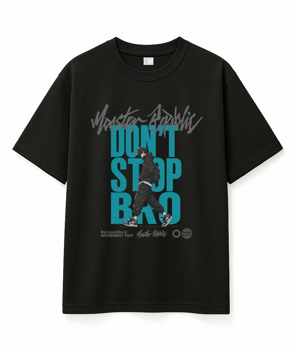 몬스터리퍼블릭(MONSTER REPUBLIC) 돈스탑브로 민트 티셔츠 블랙_9169