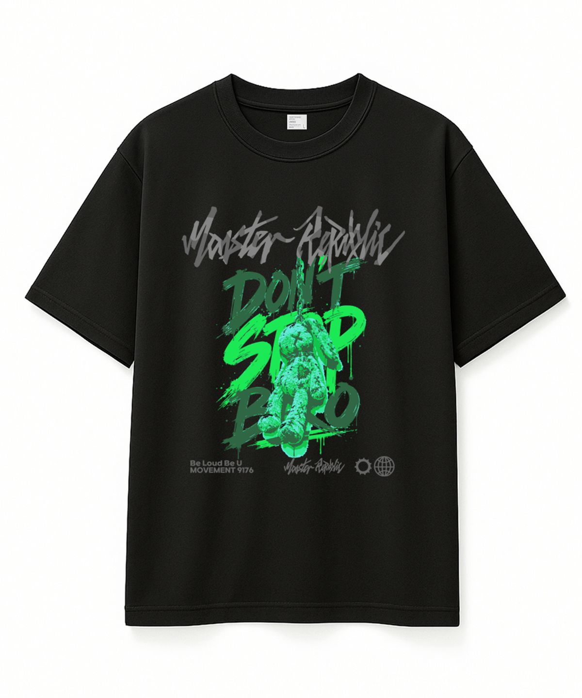 몬스터리퍼블릭(MONSTER REPUBLIC) 래빗 돈스탑브로 그린 티셔츠 블랙_9176