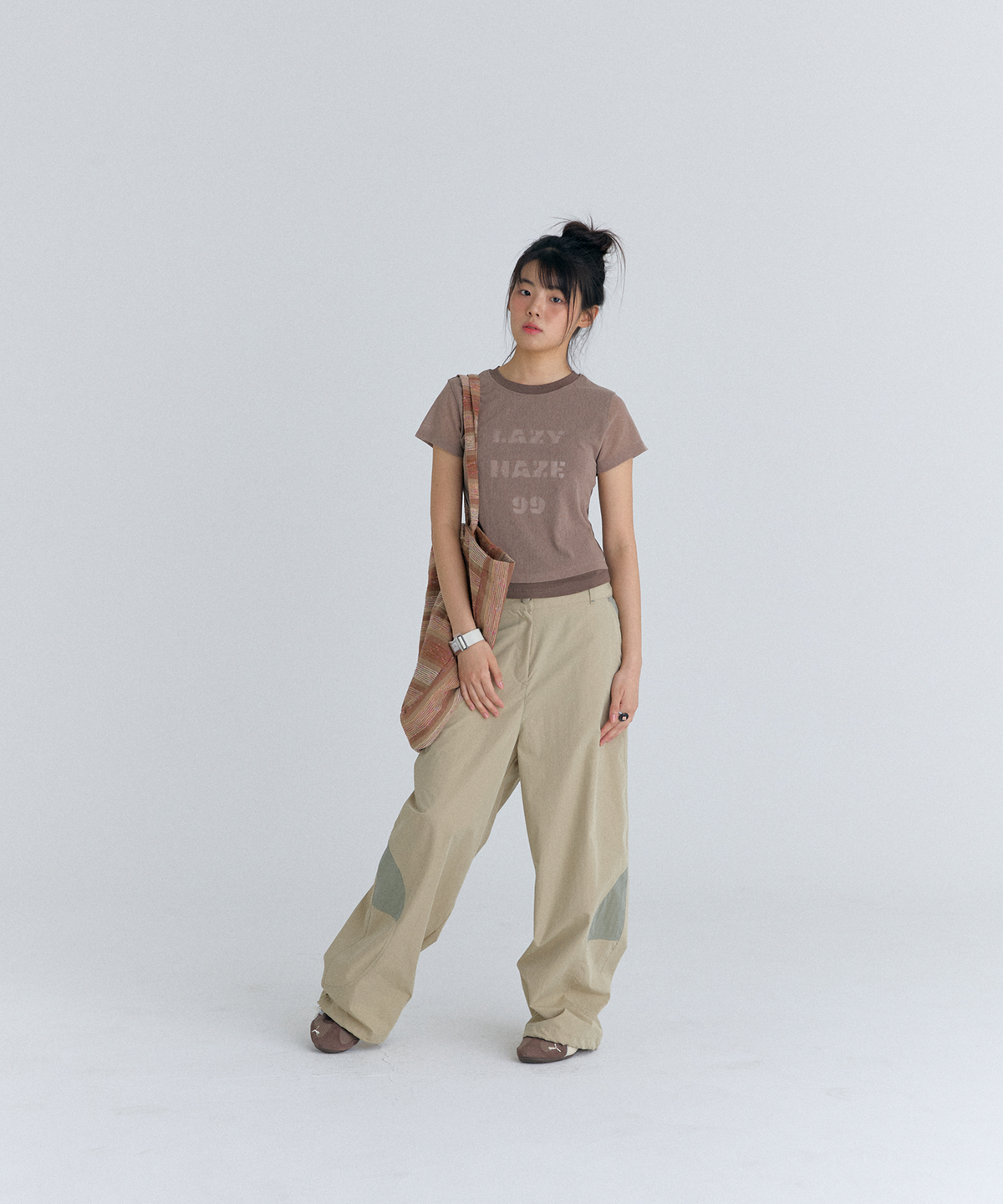 플러티(FLIRTY) curve line pants in beige