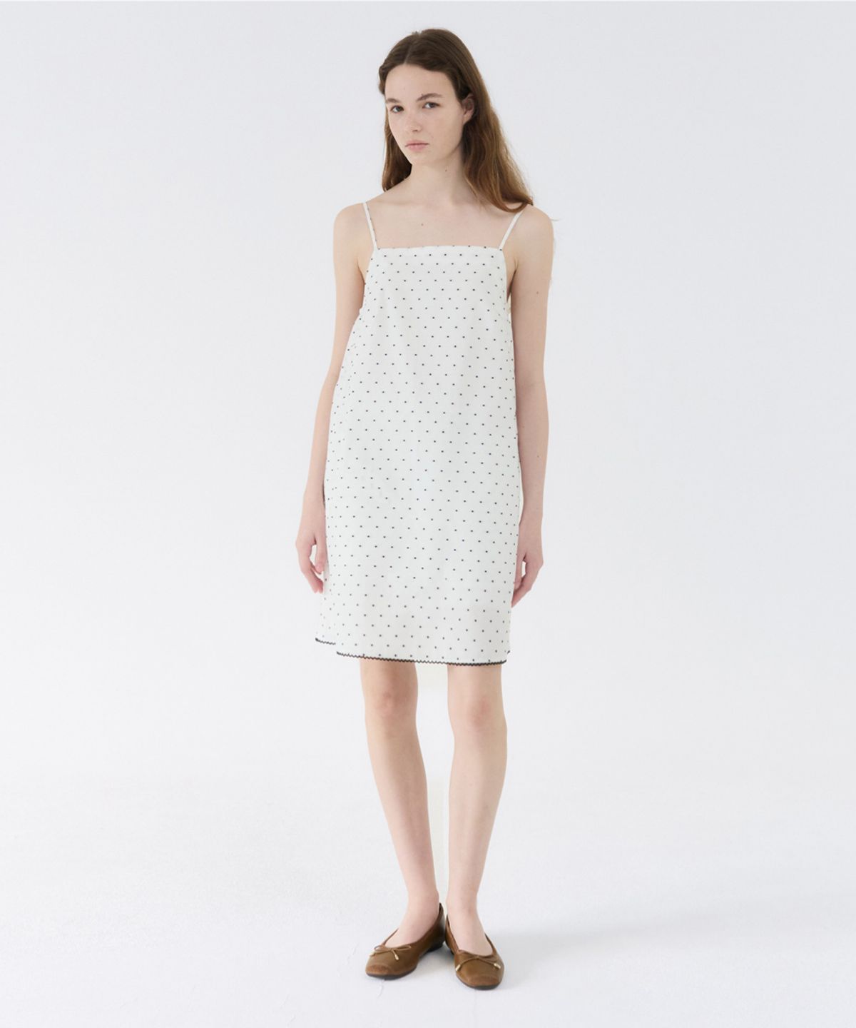 지비에이치 어패럴(GBH APPAREL) STRAP MINI DRESS / WHITE DOT