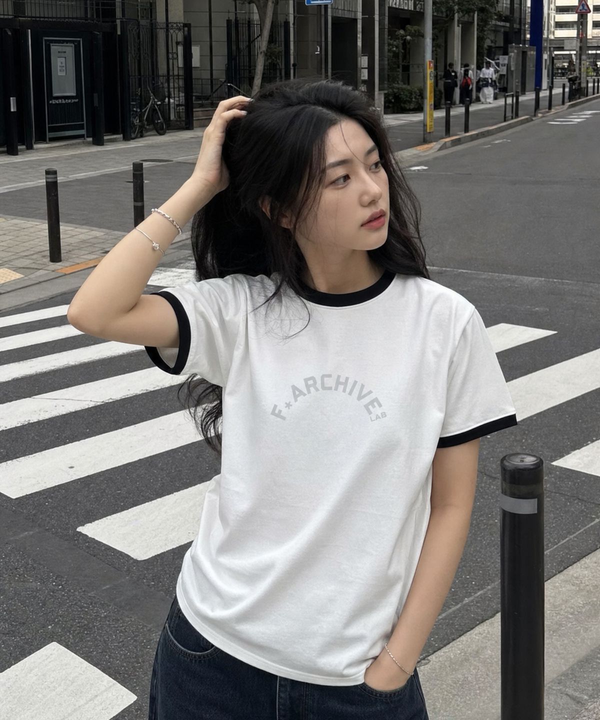 프론트아카이브랩(FRONT ARCHIVE LAB) ARCH 헤비웨이트 링거 반팔 티셔츠 [화이트]