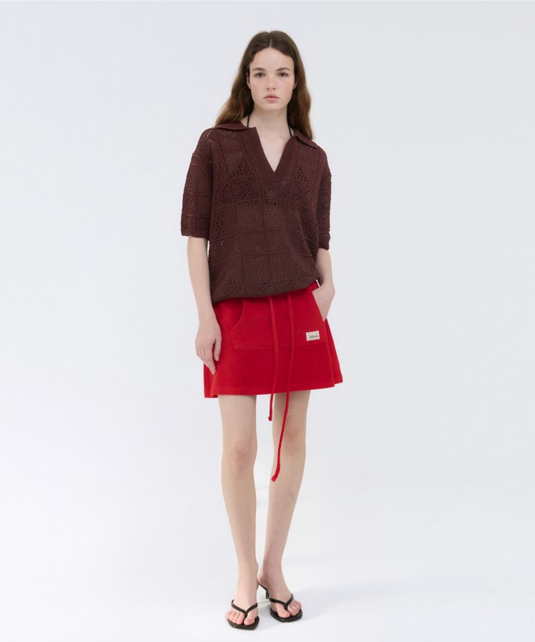 TERRY MINI SKIRT / RED