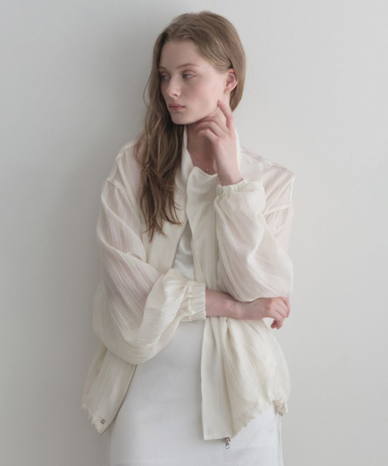 stripe summer half wind Jacket (ivory)