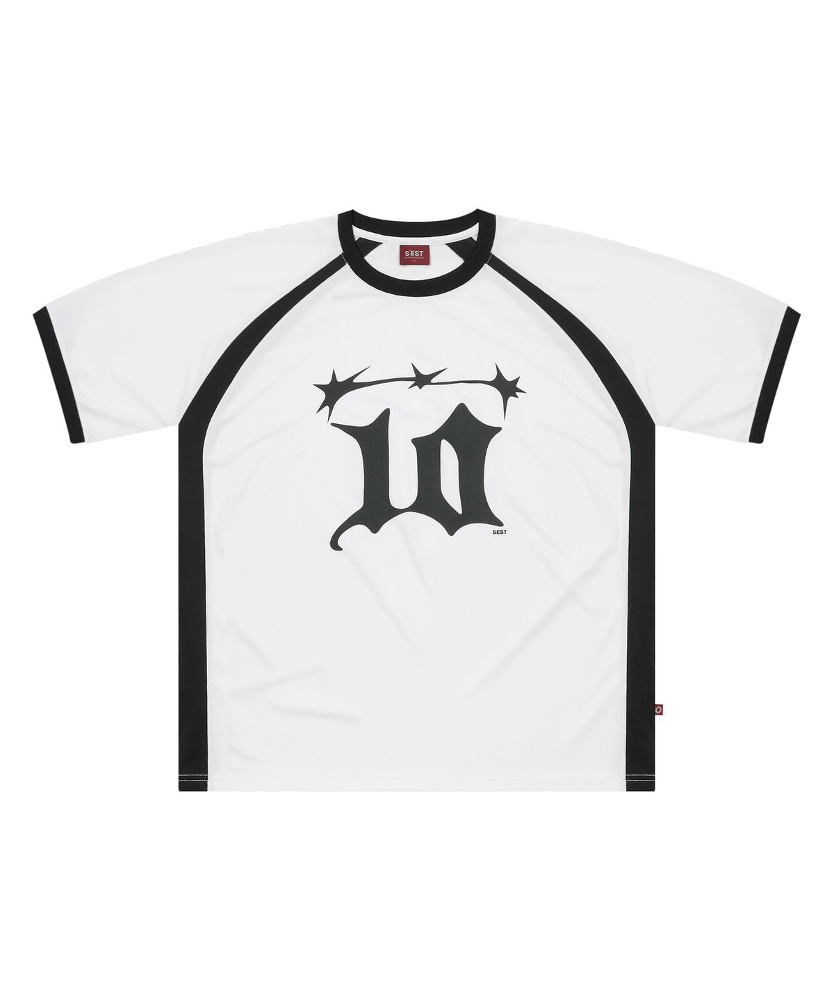 에스이에스티(S'EST) Relaxed Raglan Mesh T-shirts White