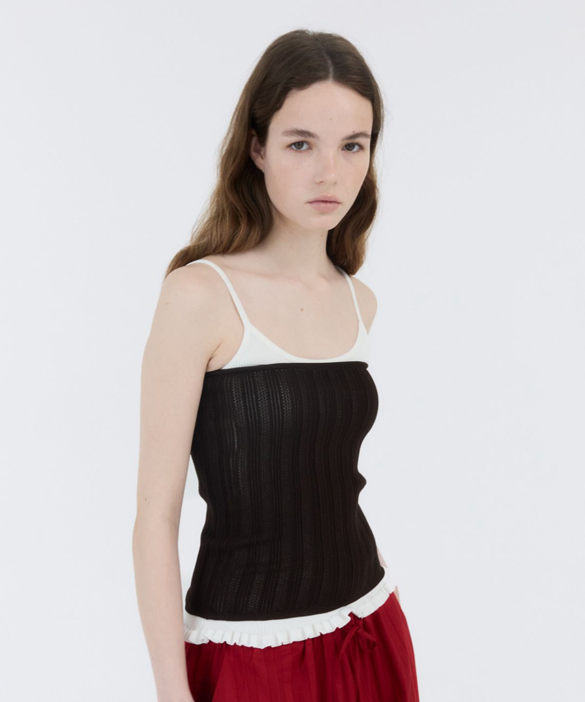 지비에이치 어패럴(GBH APPAREL) CROCHET TUBE TOP / BROWN