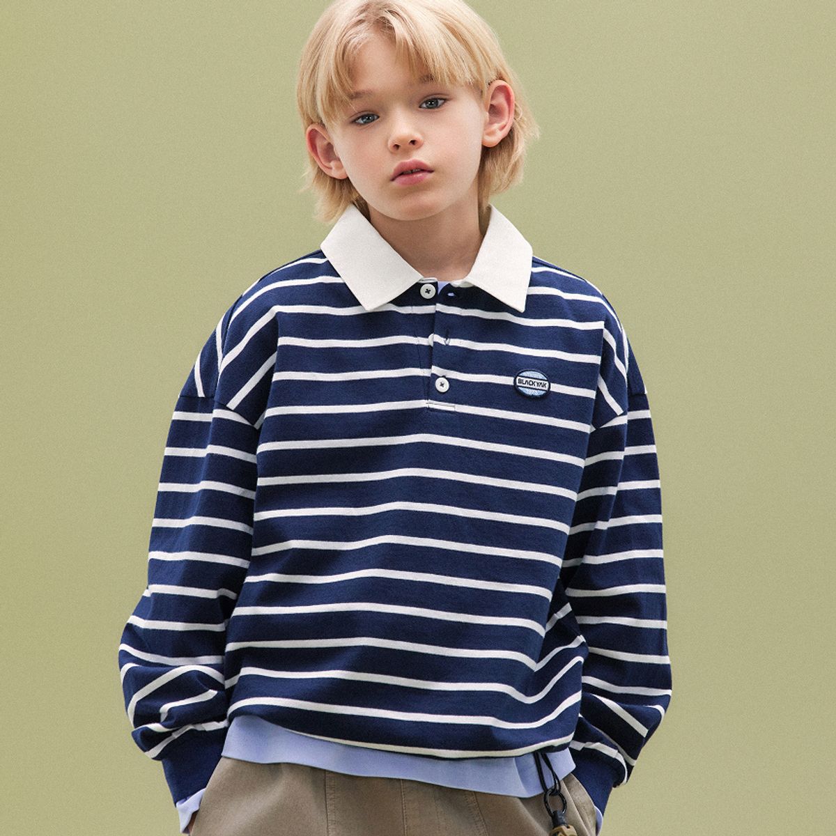 블랙야크 키즈(BLACK YAK KIDS) 스트라이프카라싱글긴팔티셔츠_NA