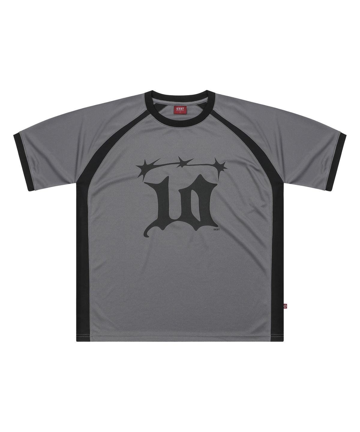 에스이에스티(S'EST) Relaxed Raglan Mesh T-shirts Gray
