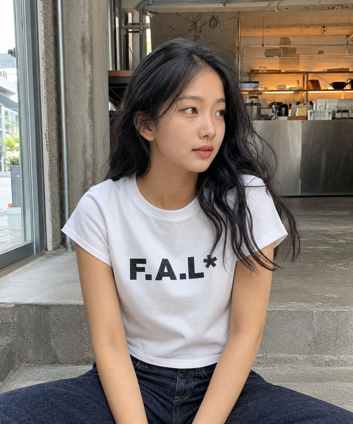 프론트아카이브랩(FRONT ARCHIVE LAB) FAL 우먼 크롭 반팔 티셔츠 [화이트]