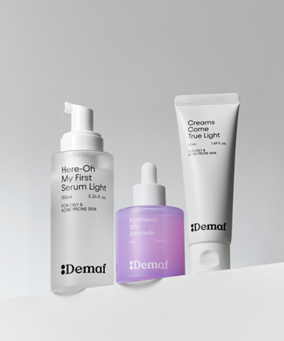 디마프(DEMAF) [지성/복합성] 트러블 진정 루틴(만능기초 라이트 155ml 1개+판테놀 10% 앰플 60ml 1개+크컴츄 라이트 50ml 1개)