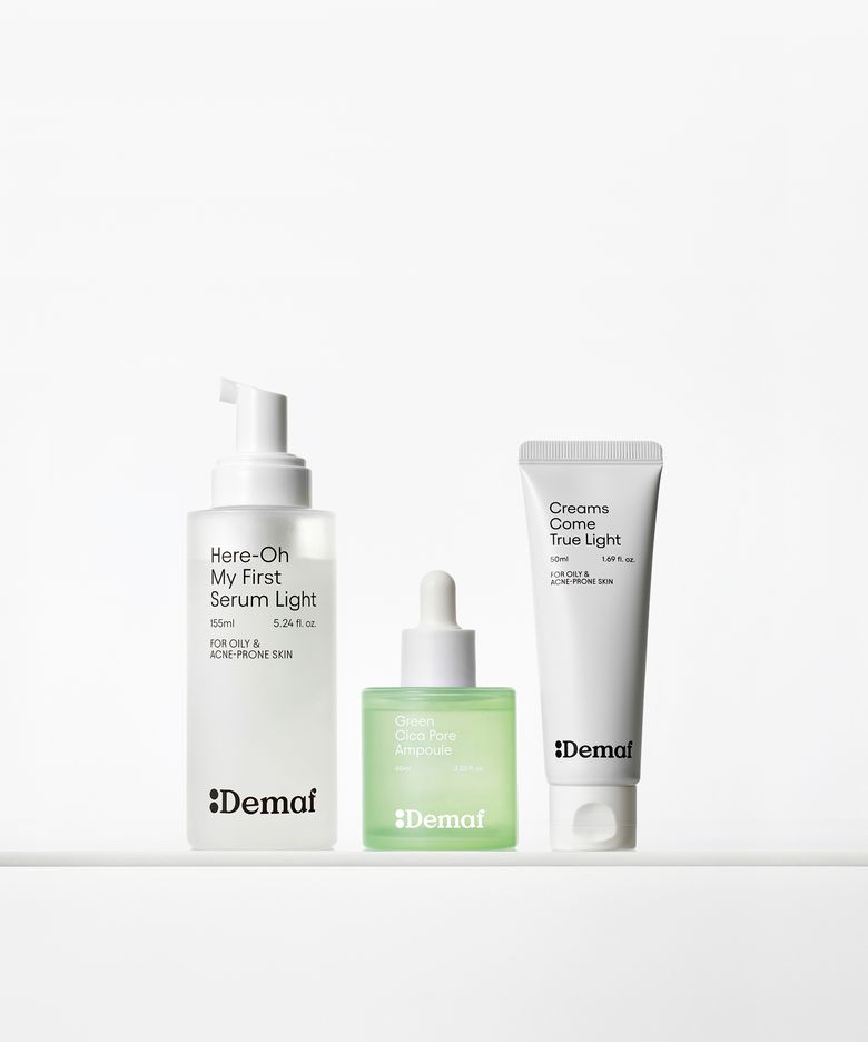 [지성/복합성] 모공 케어 루틴(만능기초 라이트 155ml 1개+그린 시카 앰플 60ml 1개+크컴츄 라이트 50ml 1개)