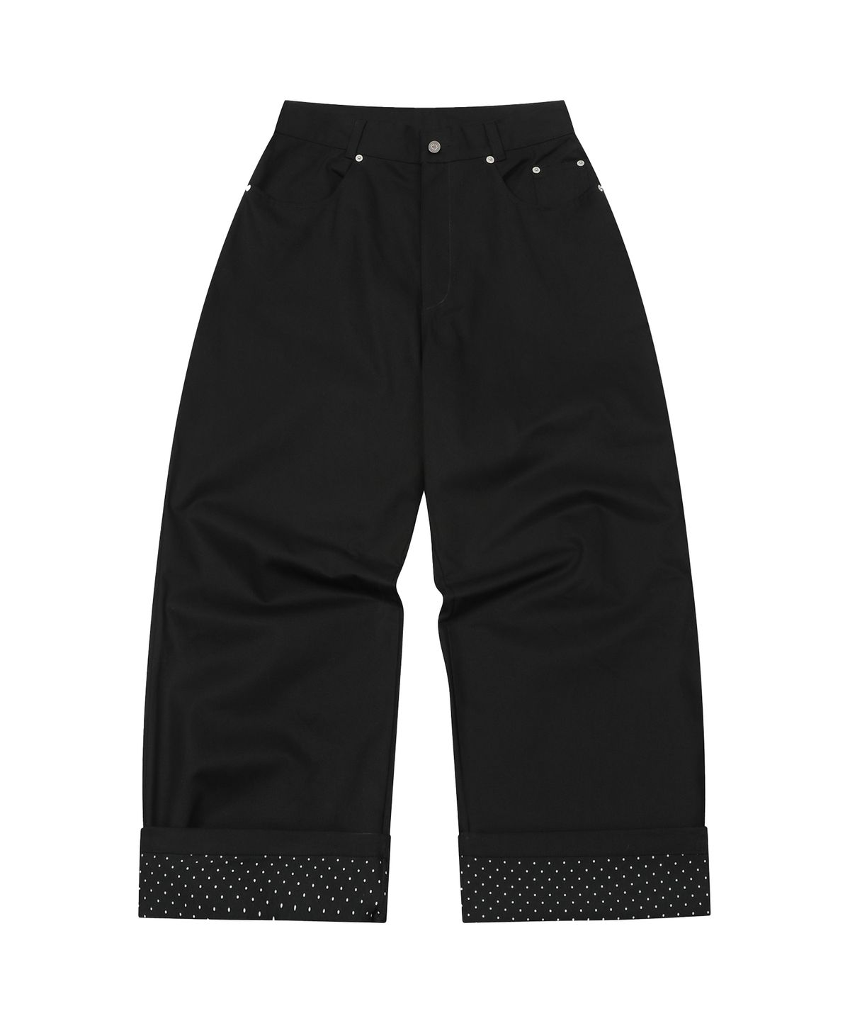 에스이에스티(S'EST) Dot Roll-up Pants Black