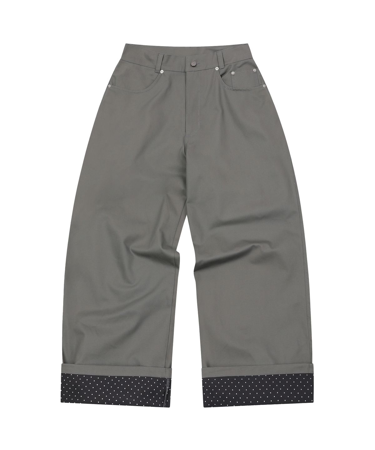 에스이에스티(S'EST) Dot Roll-up Pants Gray