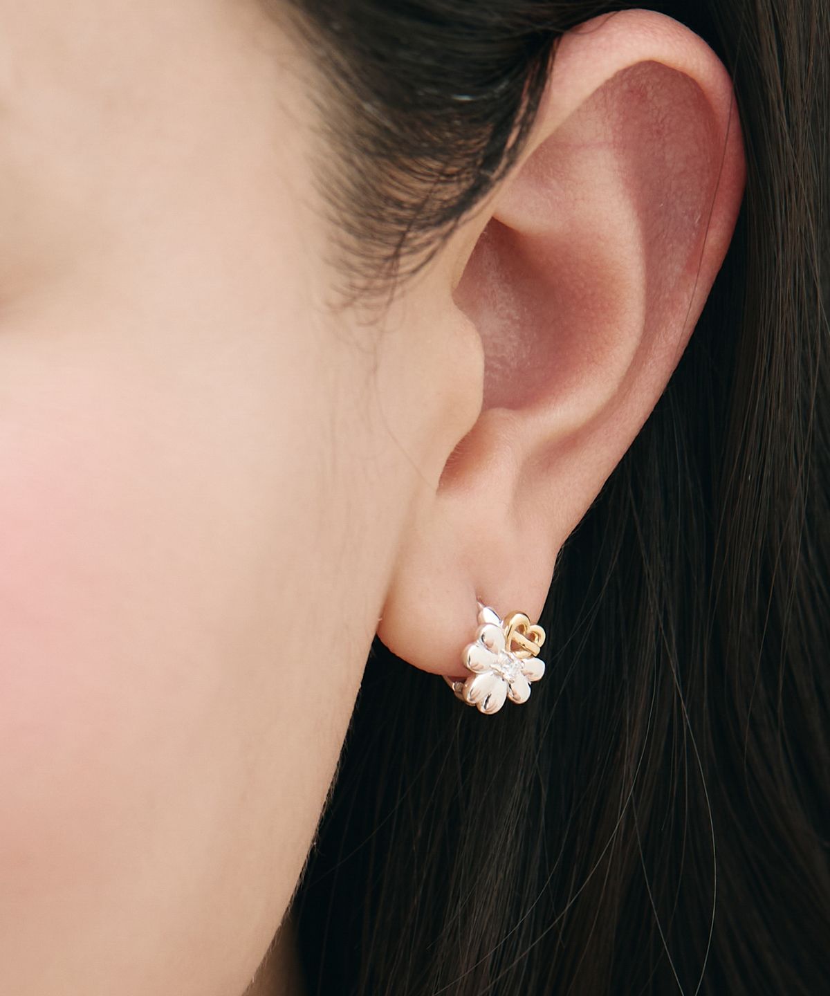 러벰버(LOVEMBER) [silver 925] Bubble Clover Hoops