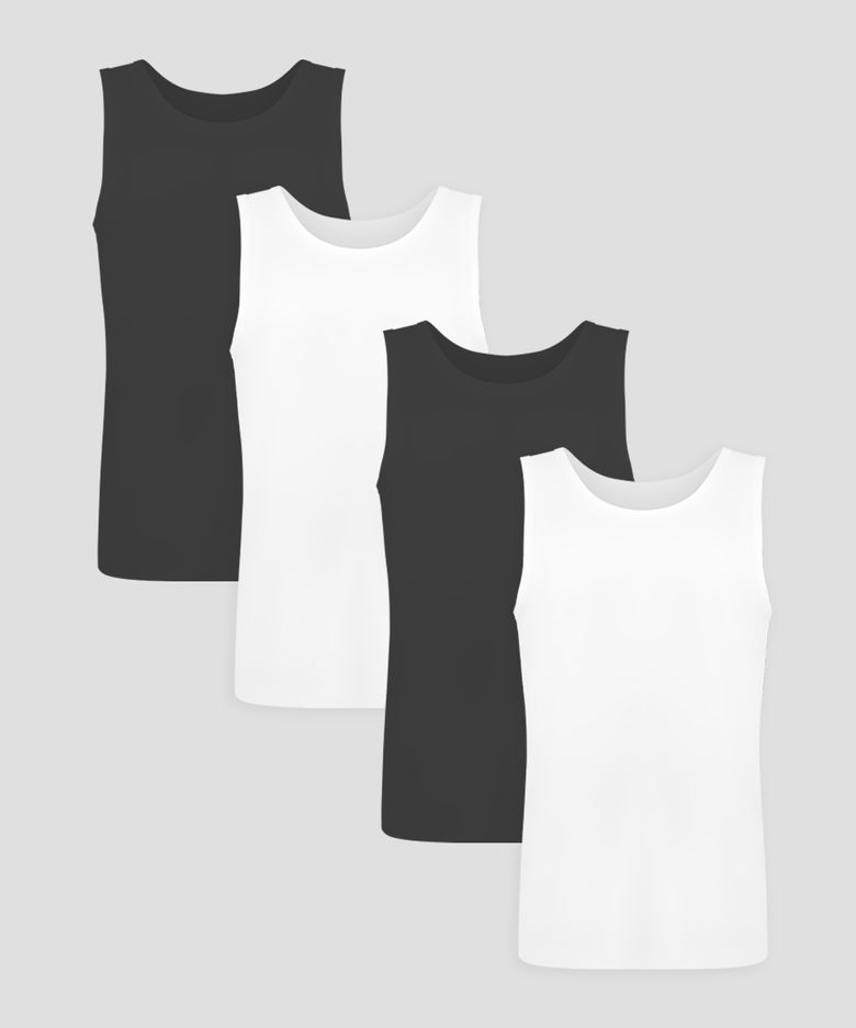 B-남성 머슬핏 스포츠 나시 티셔츠 4PACK