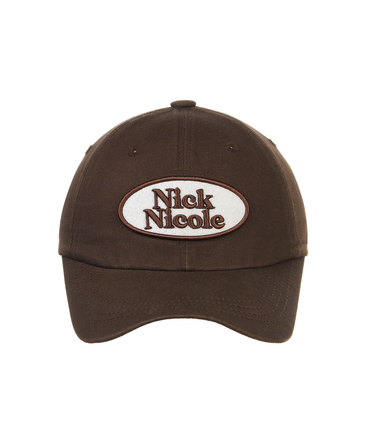 닉앤니콜(NICK&NICOLE) OVAL WAPPEN BALL CAP_BROWN