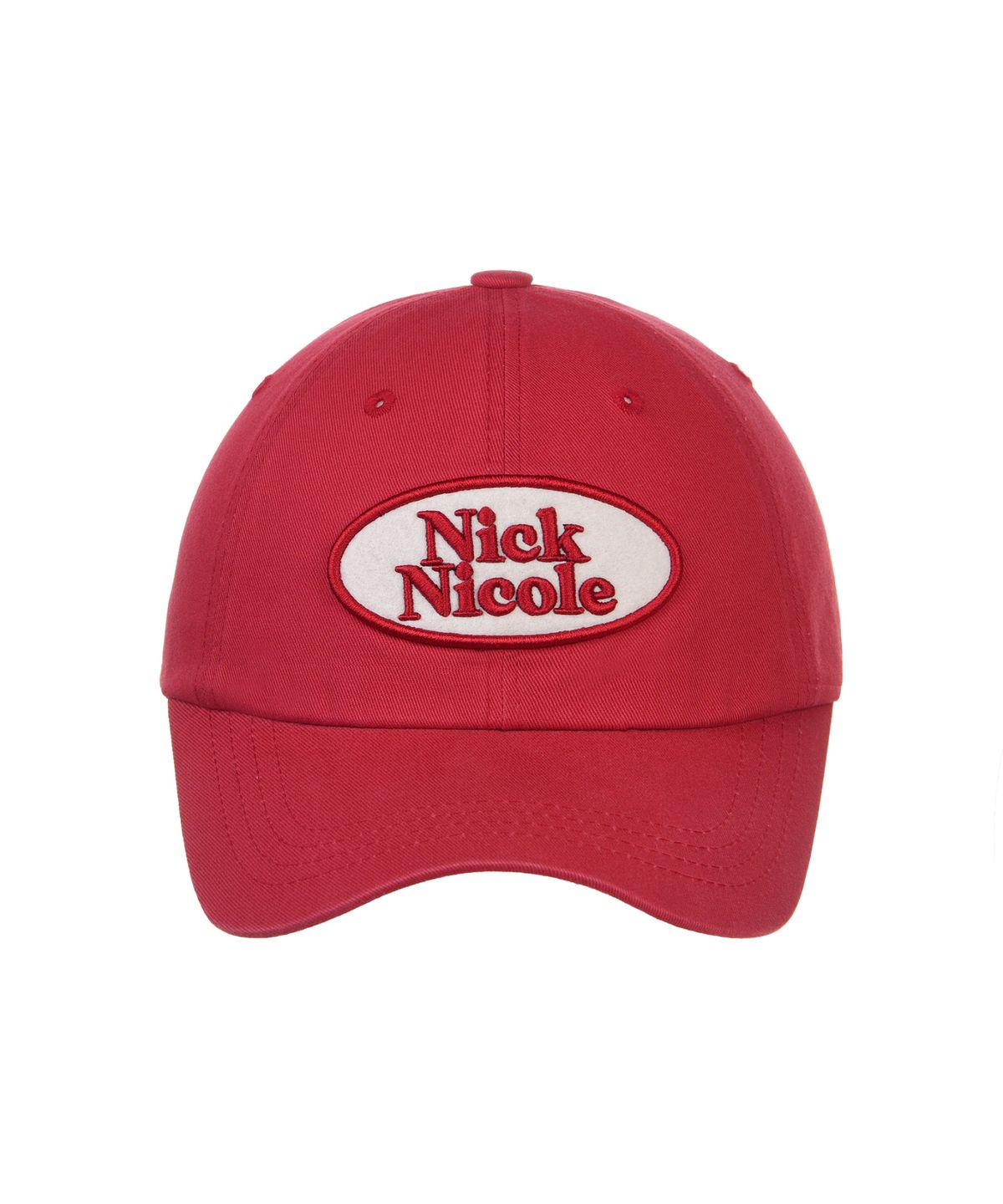 닉앤니콜(NICK&NICOLE) OVAL WAPPEN BALL CAP_RED