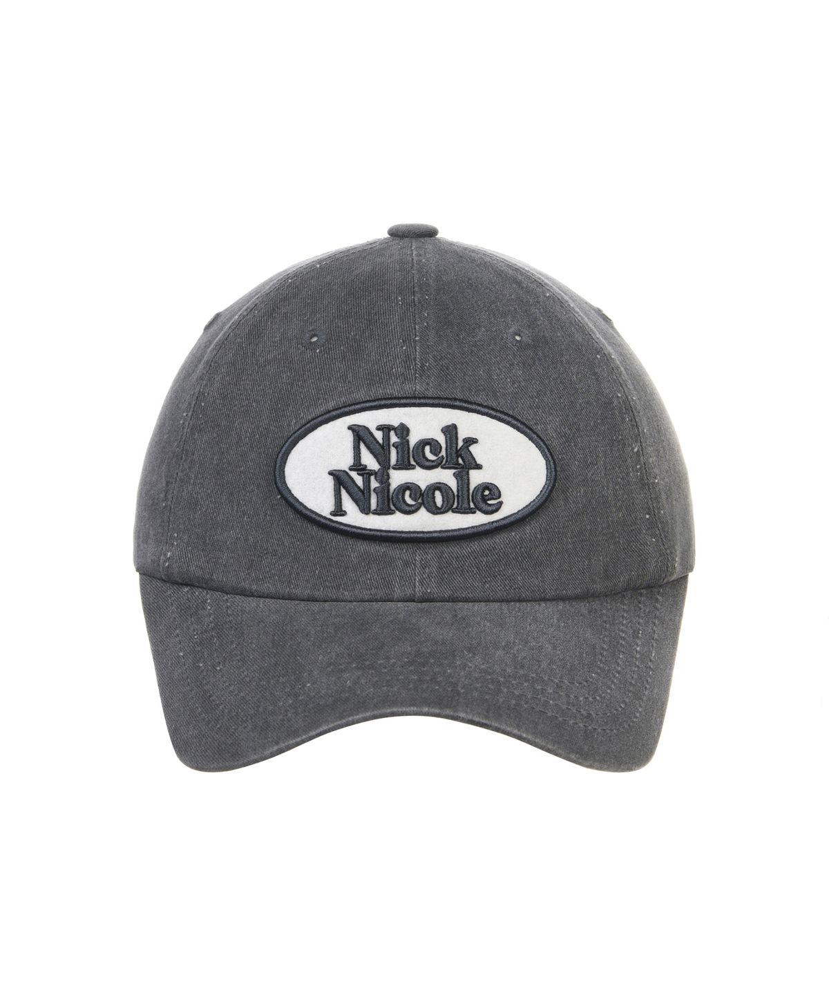 닉앤니콜(NICK&NICOLE) OVAL WAPPEN BALL CAP_DENIM CHARCOAL