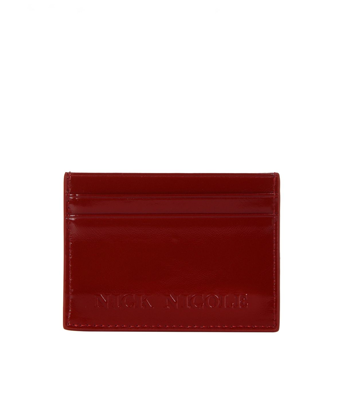 닉앤니콜(NICK&NICOLE) EMBOSSED LEATHER CARD WALLET_RED