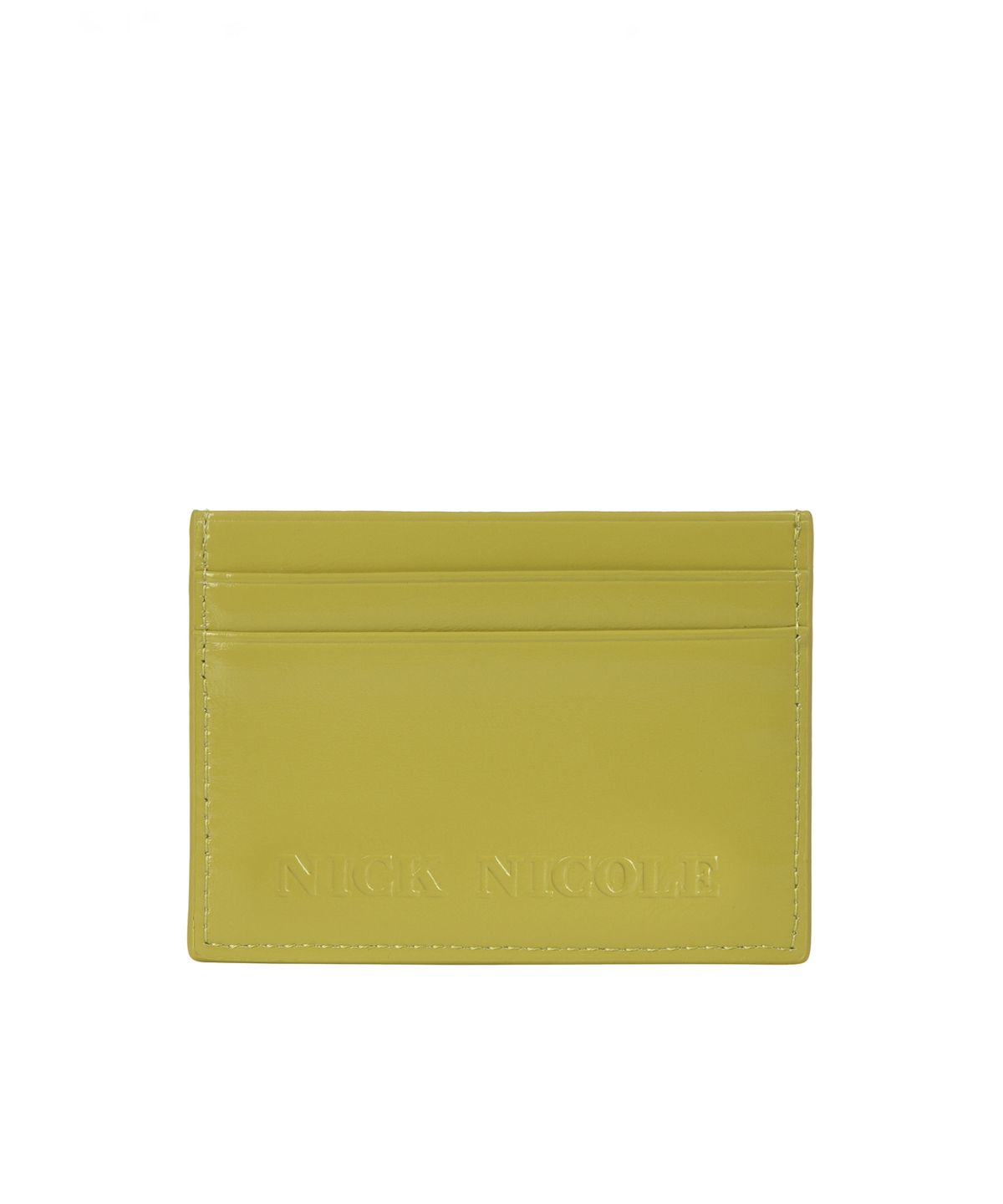 닉앤니콜(NICK&NICOLE) EMBOSSED LEATHER CARD WALLET_OLIVE