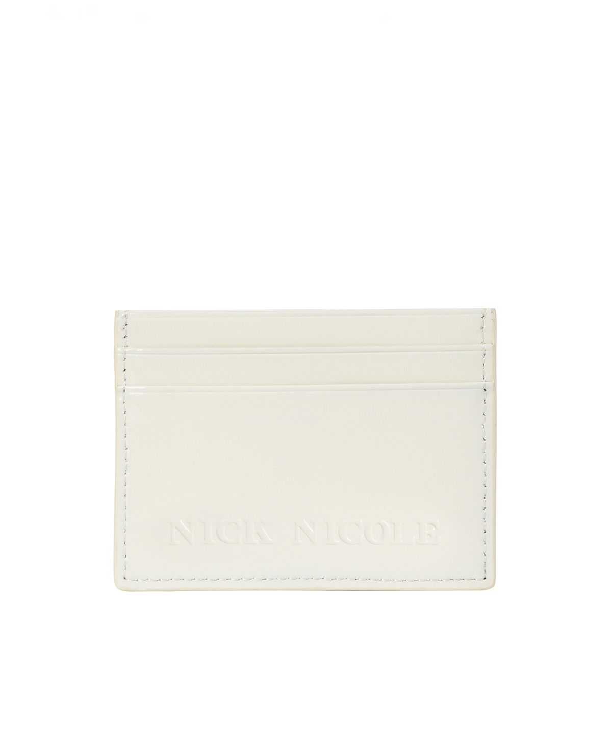 닉앤니콜(NICK&NICOLE) EMBOSSED LEATHER CARD WALLET_CREAM