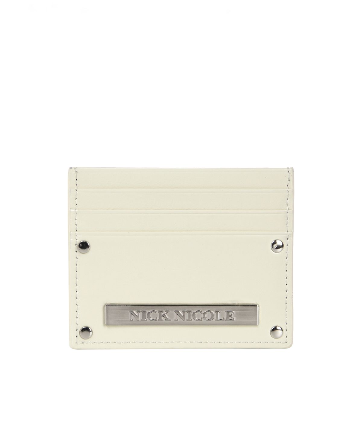 닉앤니콜(NICK&NICOLE) METAL RIVET LEATHER CARD WALLET_CREAM