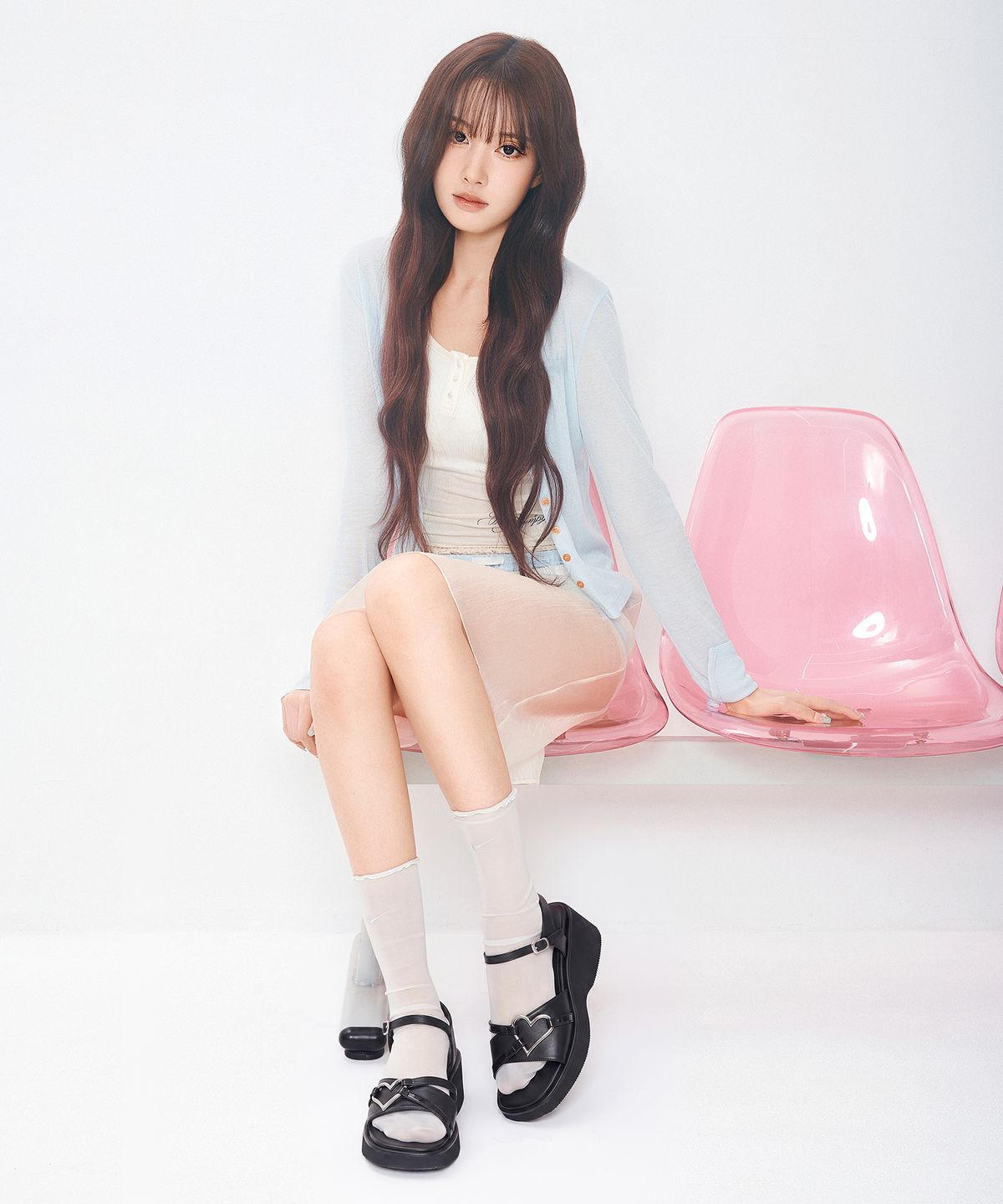 마크모크(MAC MOC) [STAYC] Haty 하티 플랫폼 하트포인트 샌들_Black (6cm)