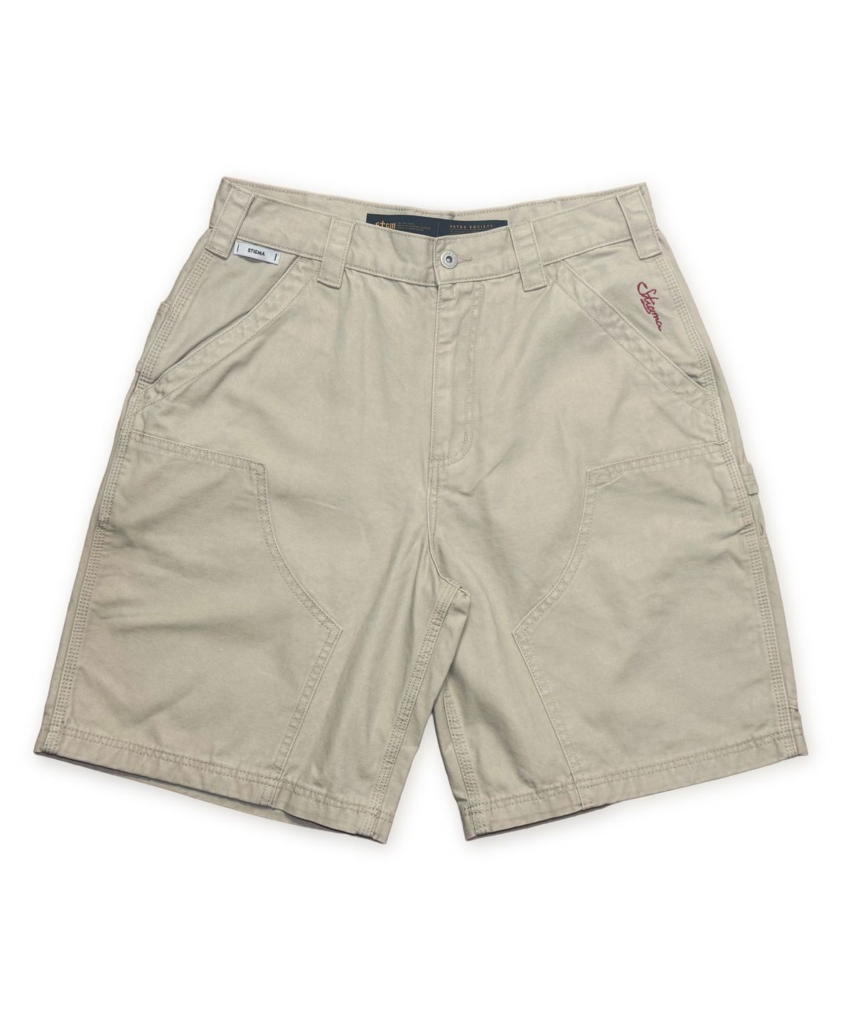 스티그마(STIGMA) WASHED CANVAS CARPENTER BERMUDA PANTS BEIGE